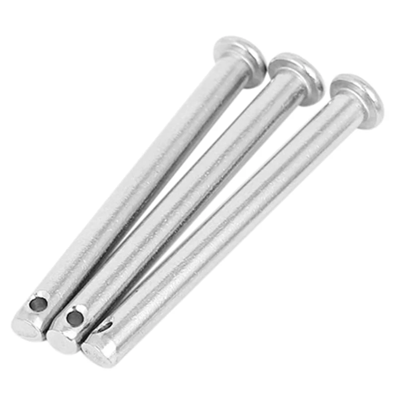HHTL 304Stainless Steel Flat Head Round Clevis Pins Fastener M5x50mm