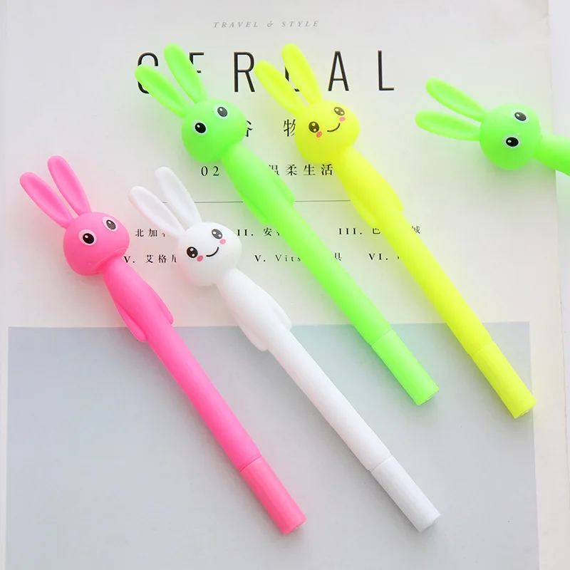 

1 PCS New Cute Creative Fragrance Rabbit Head Gel Pen Student Stationery Novelty Gift School Material Office Supplies