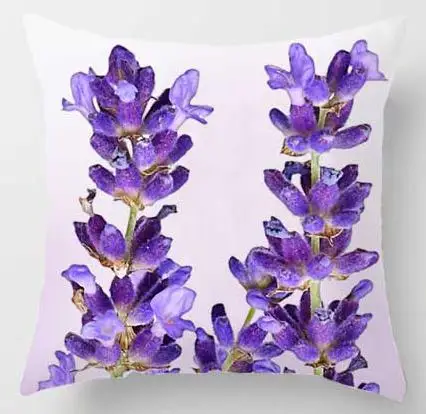 Наволочка для подушки с изображением растений лаванды фиолетовые цветы украшение сада мягкий плюшевый квадратный чехол для подушки подголовник для дома - Цвет: A8