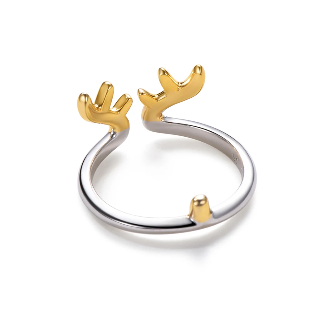 SILVERCUTE элегантный олень antler кольцо для женщин Аутентичные стерлингового серебра