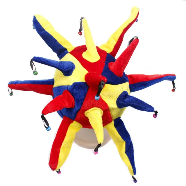 Funny Multicolor Halloween Jester Clown Mardi Gras Party Costume Hat 6