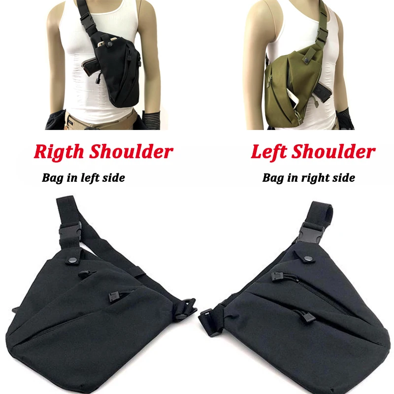Скрытая тактическая сумка для хранения оружия, кобура для пистолета, Мужская нейлоновая сумка на плечо с правым/левым плечом, противоугонная посылка, нагрудная сумка