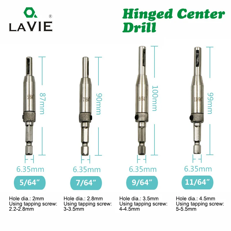 LAVIE 4 шт./лот HSS Самоцентрирующийся Hinger сверло центр позиционируется плотник мебель производитель биты Деревообработка удар DB03007