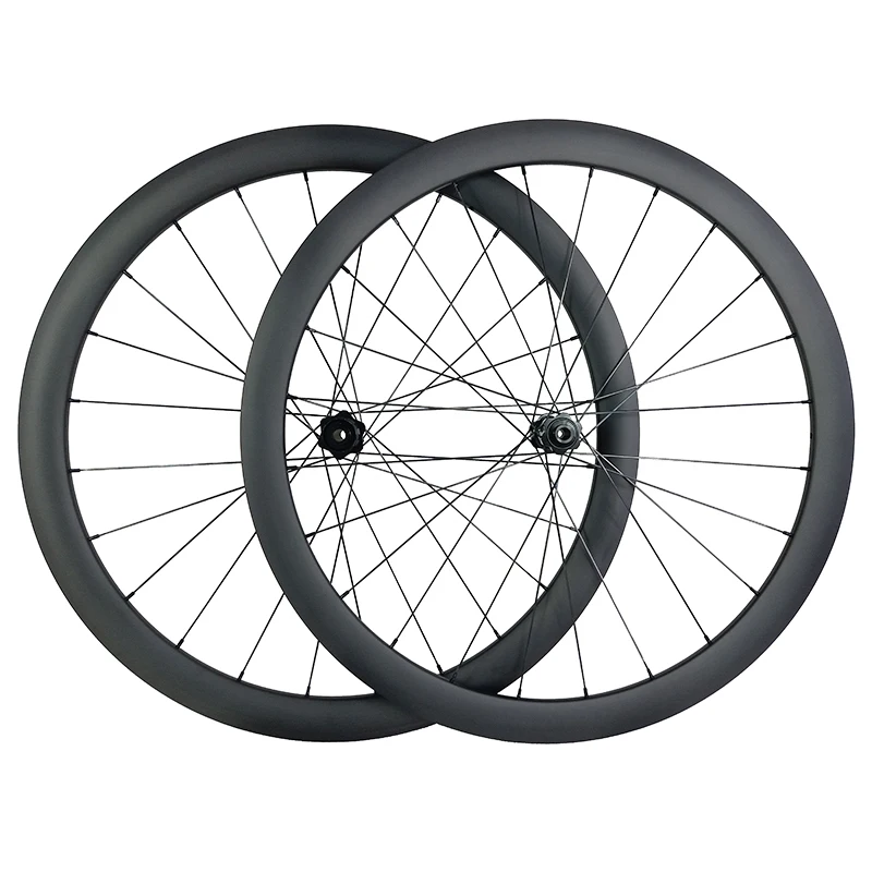 

1360g 700c 42mm asymmetric road disc TUBELESS wheels TAPELESS center lock carbon wheelset UD 3K 12K Twill 12mm 142mm 11s XDR 12s