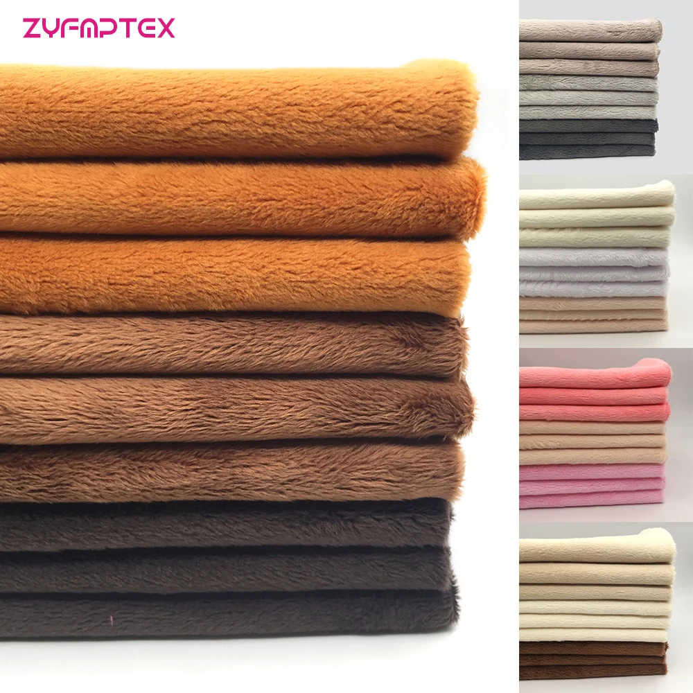 

ZYFMPTEX New Group 9Pcs/lot Solid 100% Polyester Plush Fabric for Patchwork Quilting Baby Cribs Cushions Blanket Sewing Material