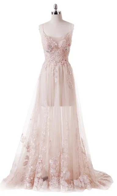 light pink princess prom dress