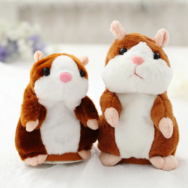 Livraison directe Promotion 16cm 18cm parlant Hamster jouets parler son répétition en peluche en peluche jouets électriques Animal mignon Hamster jouets