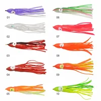 10 PCS Random mixed color 5 inch 4g Small squid Small Octopus fishing lures