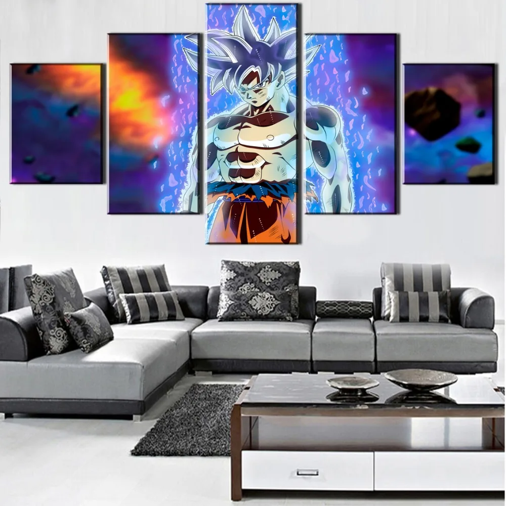 

5 Piece Canvas Art Ultra Instinct Goku Migatte No Gokui Dragon Ball Super Poster Painting Canvas Wall Art HD Picture Home Decor