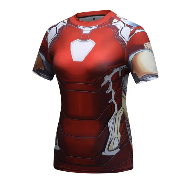 Футболка с 3D принтом Железного человека, компрессионная рубашка для девушек, рукав реглан, костюмы с длинными рукавами, женская одежда - Цвет: 1