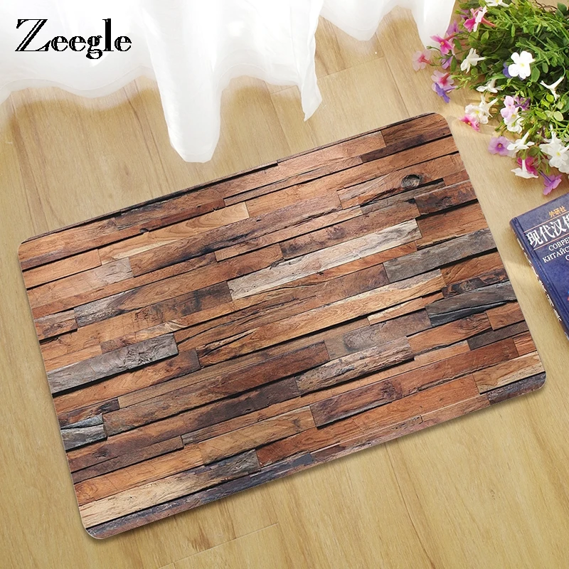 

Zeegle Door Mat Floor Mat Kid Room Decor Rug Bathroom Bath Carpet Coffee Table Area Rug Wood Pattern Door Mat