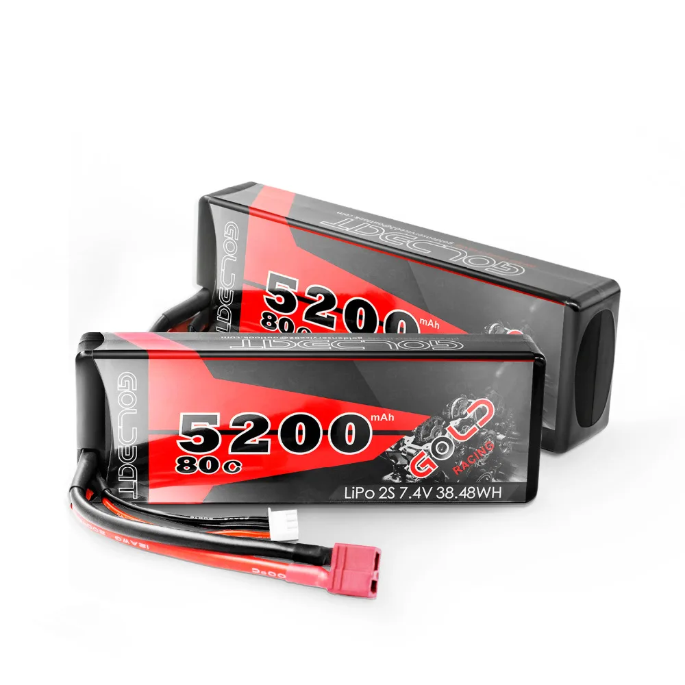 2 единицы GOLDBAT Lipo батарея 5200mAh 7,4 V 2S 80C RC батарея Lipo 7,4 v RC батарея с штекером Deans для RC грузовика самолета БПЛА гонки