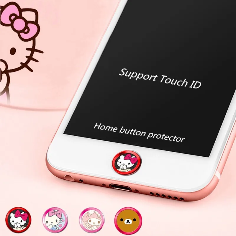 

Cartoon Cute Bear Cat Touch ID Home Button Sticker Key Covers Film keypad keycap for IPhone 5s 6 6s 7 plus 5 5s Se ipad mini 3