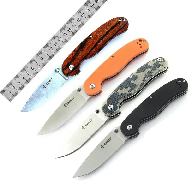 جنزو G727M فايربيرد 58-60HRC 440C G10 أو الخشب مقبض سكين للفرد بقاء أداة تخييم جيب سكين التكتيكية في الهواء الطلق EDC أداة