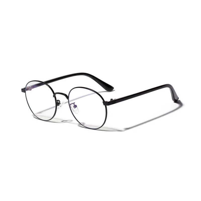 Women's Flat Mirror Circular Metal Frame Small Frame Myopia Frame Male Literature And Art Retro Glass Frame Ultra Light 
