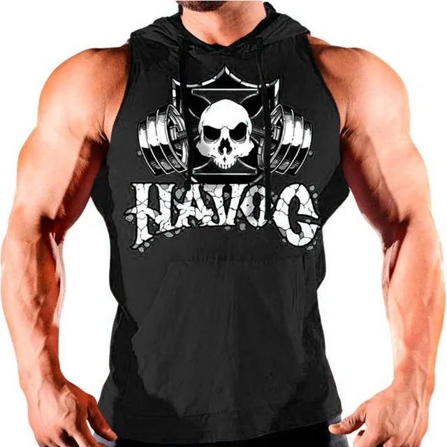 US $8.72 Summer New Bodybuilding Cotton Tank top Men Gyms Fitness Hooded Vest Sleeveless Hoodie Casual Fashi