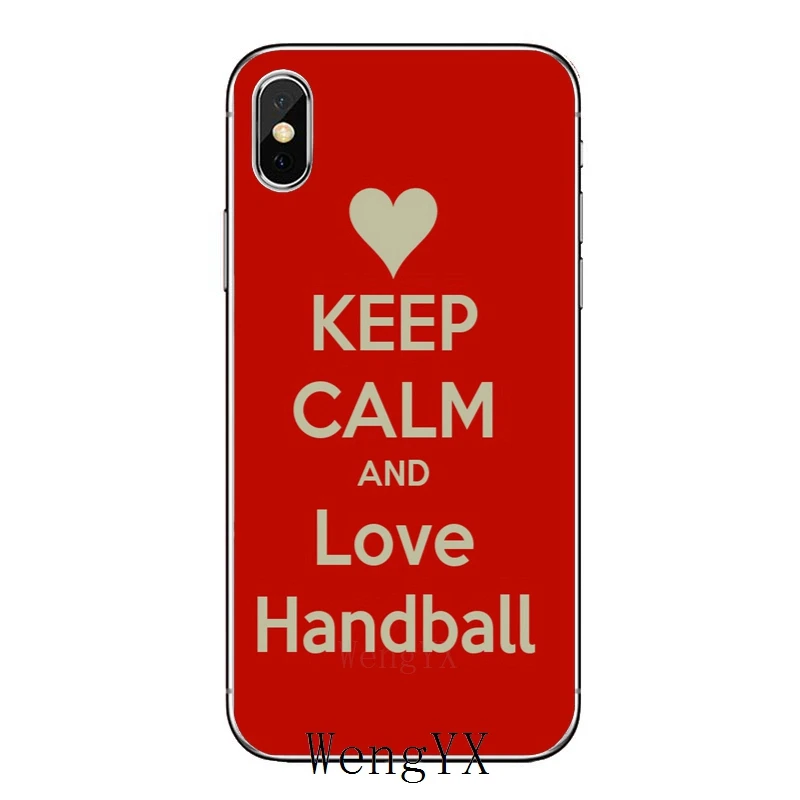 Для Apple IPhone X XR XS Max 8 7 plus 6s 6 plus SE 5s 5c 5 4s 4 keep calm love Handball Роскошный чехол из мягкого ТПУ чехол для телефона - Цвет: Handball-Luxury-A-06