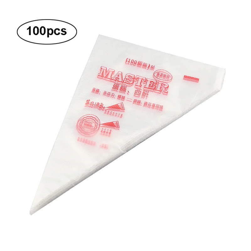 

100pcs/lot Disposable Pastry Bag Icing Piping Cake Cream Pastry Cupcake Decor Bag Cake Jam Chocolate Pastry Bag Tip Baking Tools