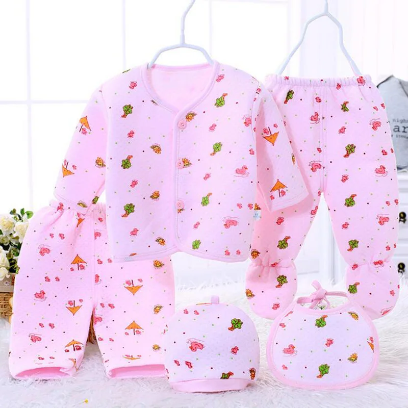 stylish baby clothing set Bekamille 5pcs/set Autumn Winter Newborn sets Baby warm Cotton Girls Boys cartoon suits  infant kids clothing Good quality baby clothing set line