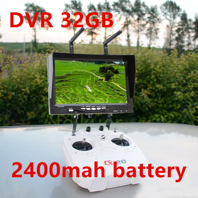 New RC732 DVR FPV Monitor Screen Built in 32CH 5.8Ghz Receiver Battery