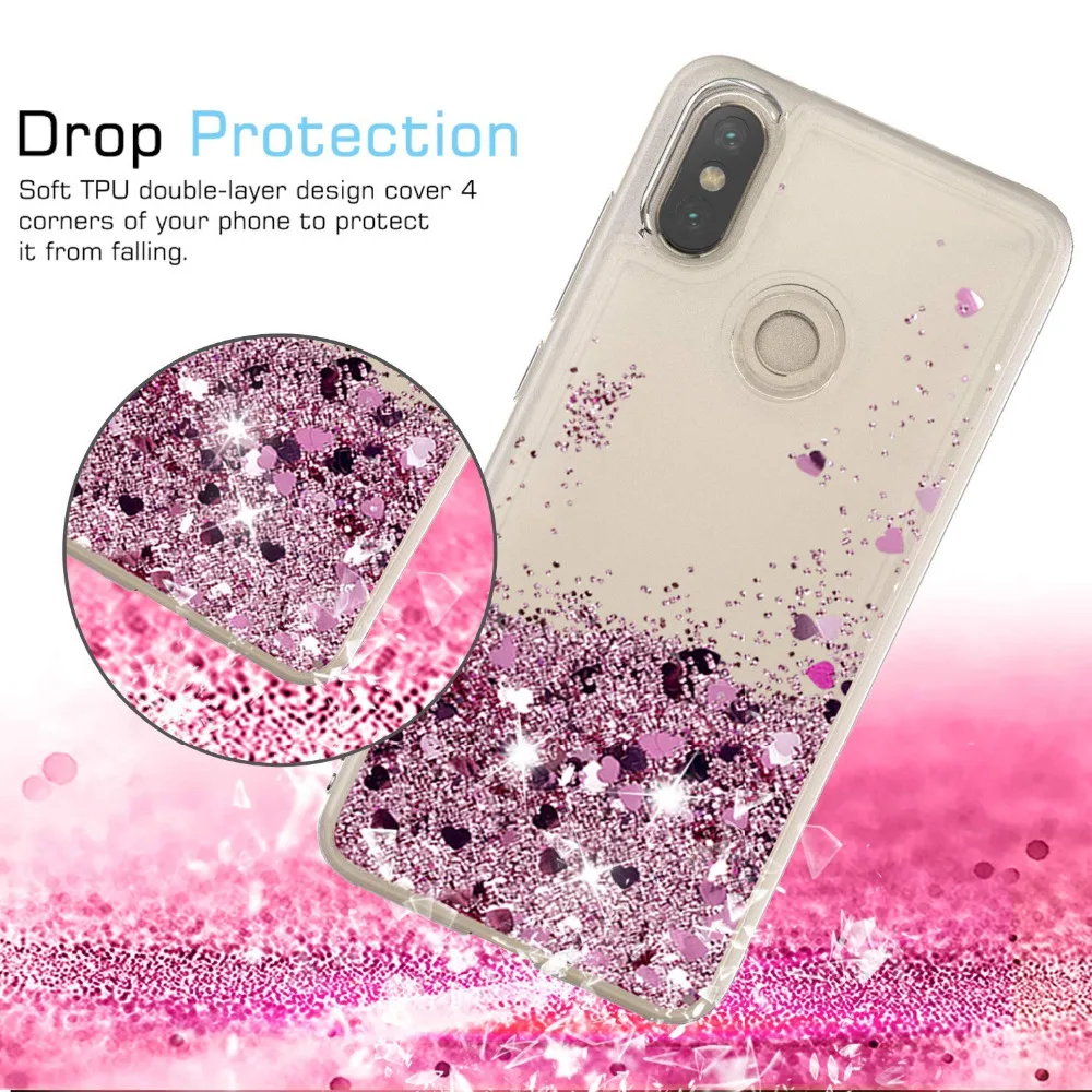 Блестящий чехол для Xiaomi mi 8/A1 5X/A2 6X/F1 Xiao Red Note 5 Pro/5A/5/6/6A/6 Pro/4X/S2 Quicksand Liquid TPU Slicone крышка |