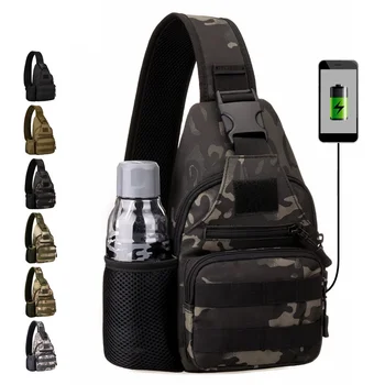 

2019 New outdoor chest pack single shoulder bags USB charging chest bag crossbody bags male anti theft single strap back bag