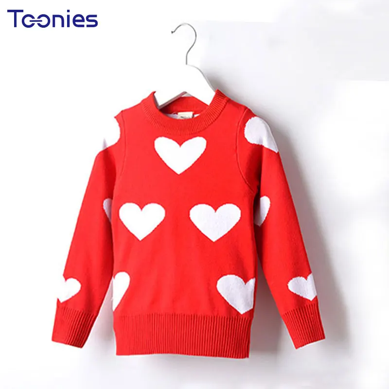 2017 Winter Girls Sweater Thicken Girl Sweaters Warm Cotton Kids