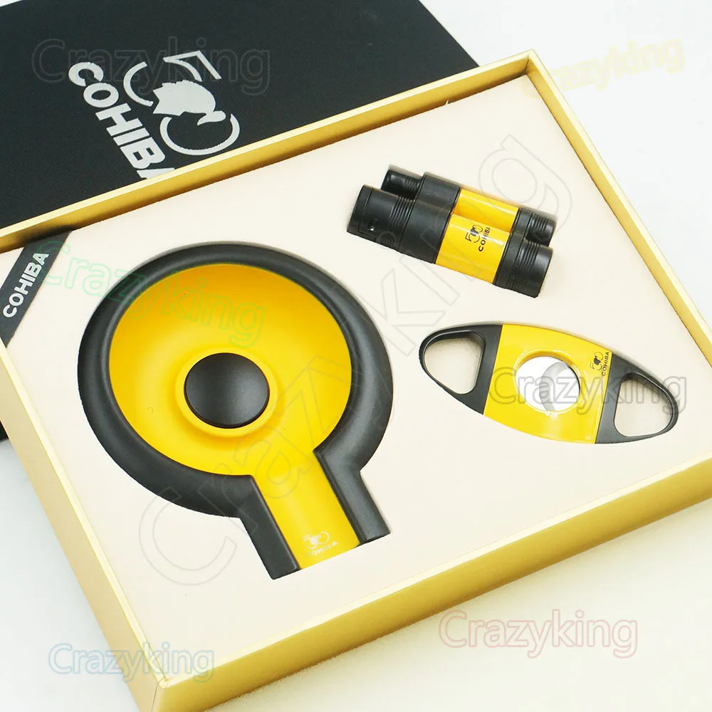 COHIBA Luxury Personalized Innovation Cigar Lighter Cutter Ashtray Gift