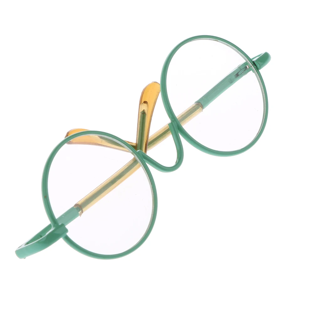 12'' Dolls 1/6 Pair Round Frame Clear Lens Glasses Eye wear For Blythe Doll Round Frame Eye Glasses Accessories Fashion