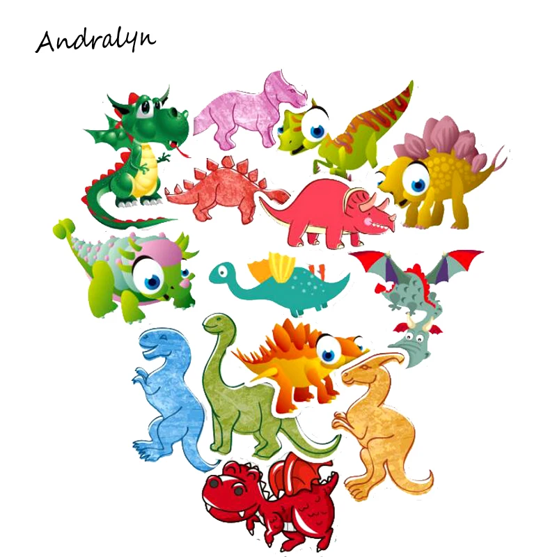 

New 14Pcs/pack Cartoon Dinosaur Stickers Dinosaur World For Sticker Book Luggage Laptop Motorcycle Sticker Toys For Children
