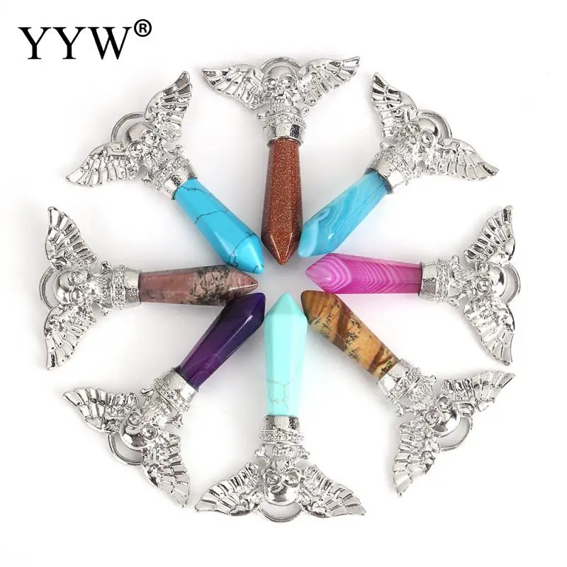 

!!! pendants JewelryTrendy with brass pendulum plated natural Necklace Pendant & different materials for choice