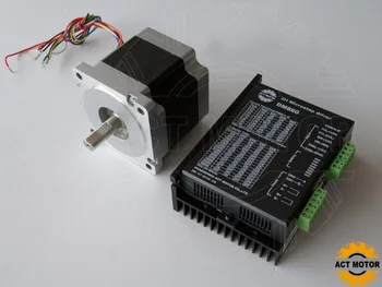 

8-LEAD shaft 12.7MM nema 34 stepper motor 80mm/4.0A 4.2N.M 600OZ with driver DM860 24-80VDC,7.8A