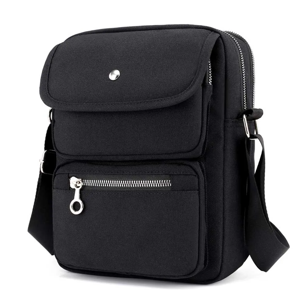 Men Canvas Crossbody Bag Multi-Pocketed Canvas Shoulder Bag Purse Travel Bags Canvas Messenger BagsA10