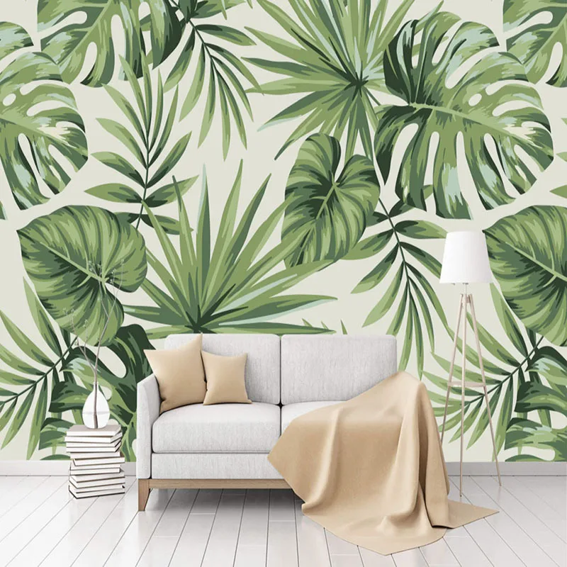

Modern Simple Photo Wallpaper 3D Rainforest Plant Banana Leaf Pastoral Murals Restaurant Living Room Bedroom Wall Paper 3D Decor