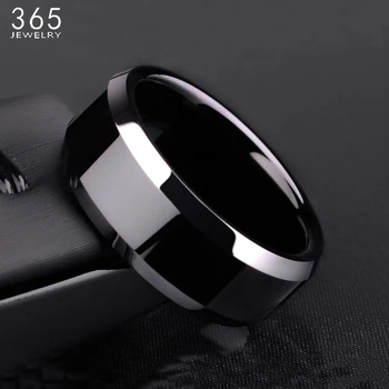 PRECIO BARATO ❤️ Anillo de titanio negro de 8mm de ancho para hombre y mujer, sortija de boda de alta calidad - discount item 26% OFF Joyas y complementos