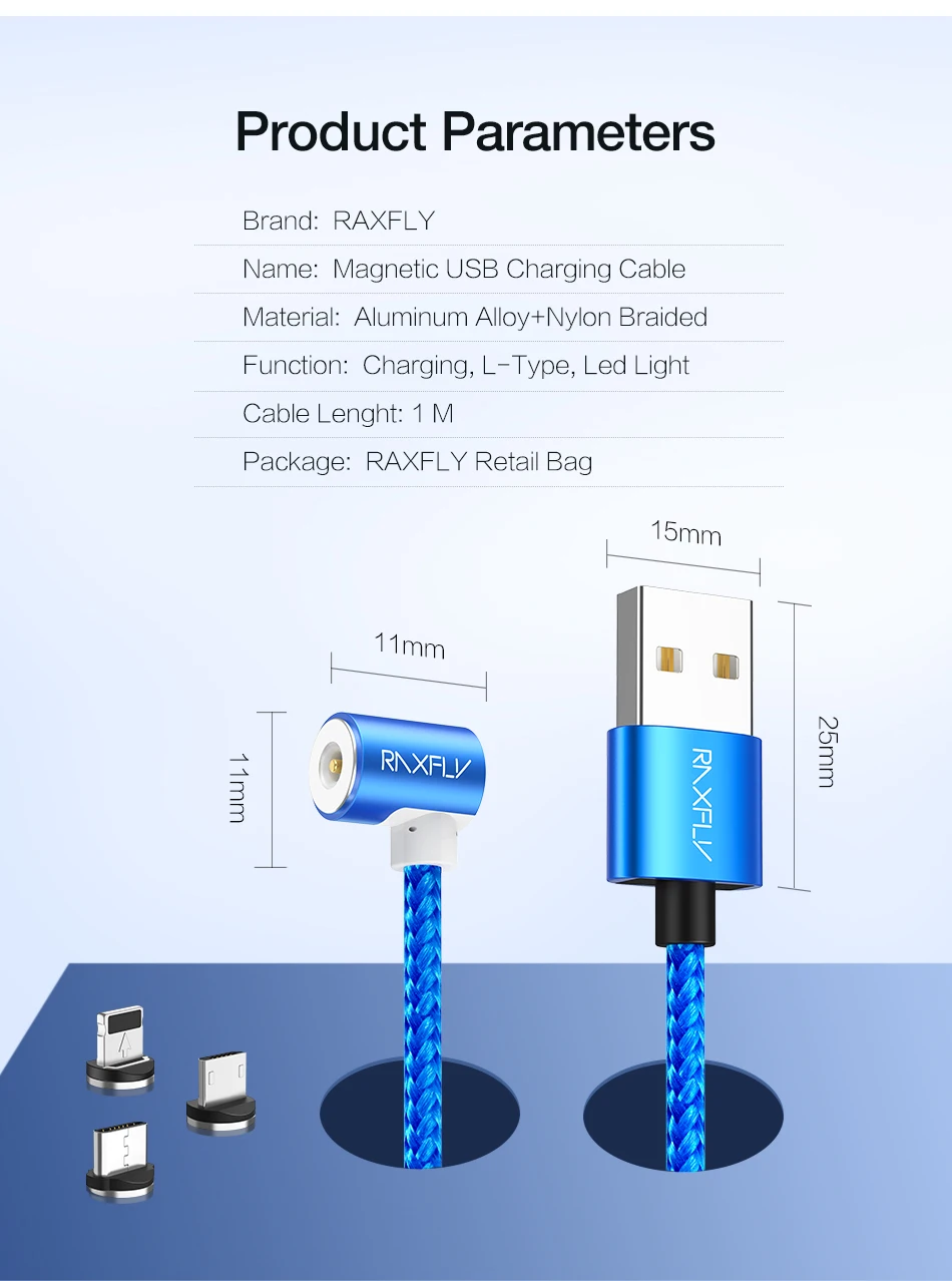 Магнитный usb-кабель RAXFLY для зарядки samsung S8, кабель для быстрой зарядки для iPhone X XR, кабели Micro usb type-C для huawei Xiaomi