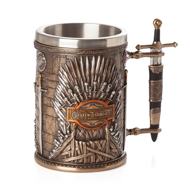 

Game of Thrones Iron Throne Tankard Coffee Mugs Stainless Steel Resin Cups and Mugs Creative Drinkware Mark