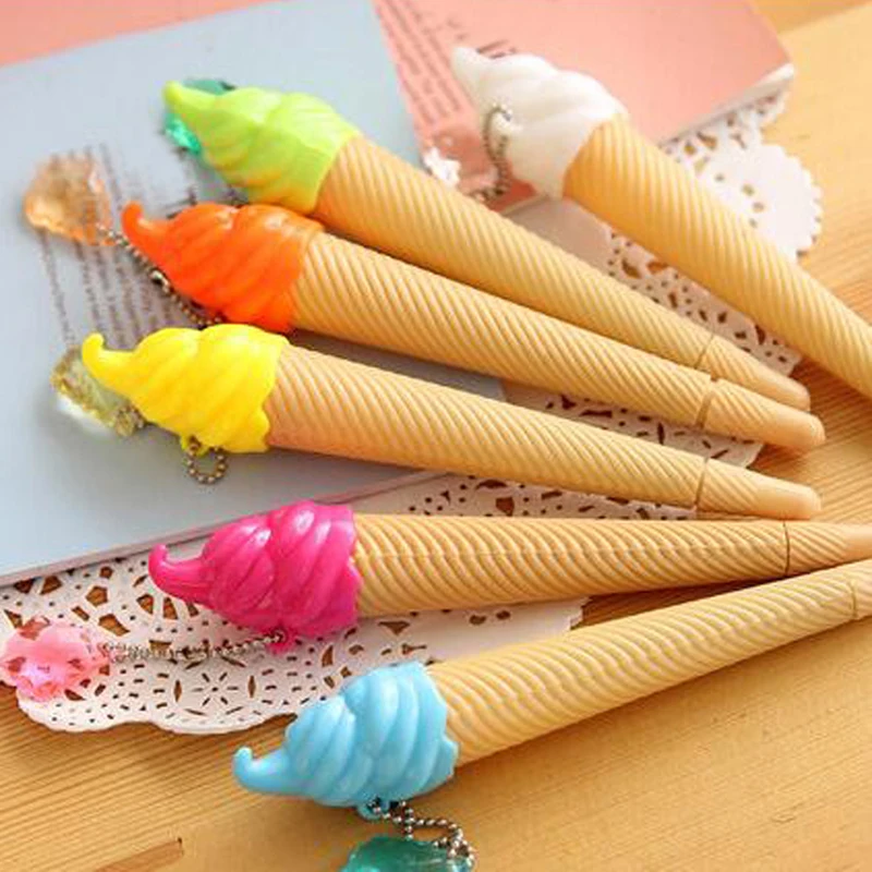 

Free Shipping 20pcs/lot Gel Pen Ice Cream Shape Pens for Office & School Writing Valentine's Day Fashion Stationery Gifts