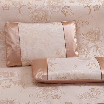

Home textil Summer ice-silk pillowcase 2pcs/lot light golden pillow cover Summer style flora pillowslip endless 48*74 pillowcase