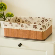 Творческий бамбуковая корзина для хранения игрушек Органайзер, контейнер оформление рабочего стола дома декоративные