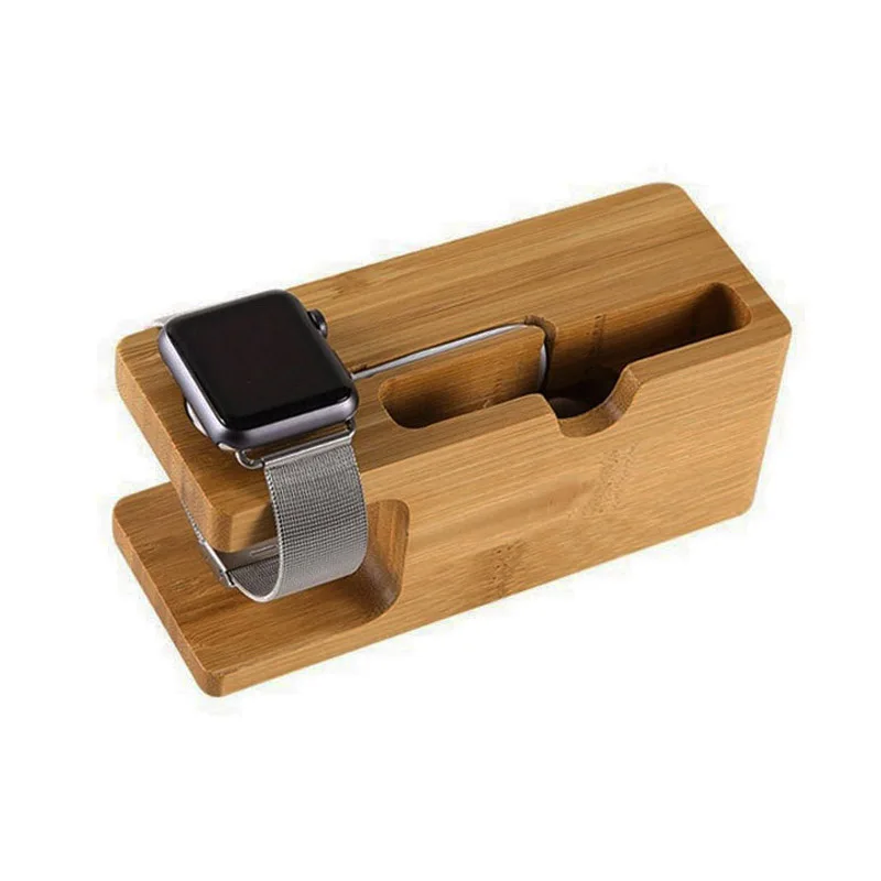 Подставка для Apple Watch зарядки из бамбукового дерева док станция держатель iPhone 7 6 6S