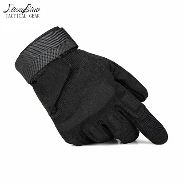 Армейские тактические перчатки для альпинизма, мужские перчатки, защитная оболочка, перчатки на весь палец - Цвет: black