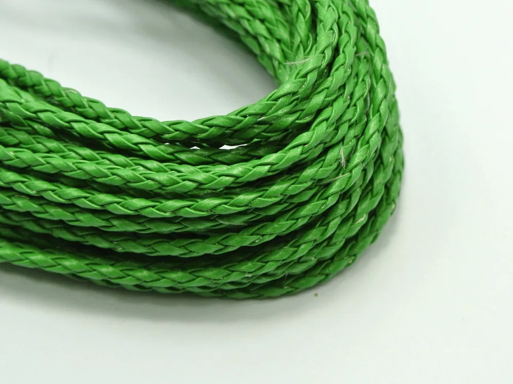 

32.8 Feet Green BOLO Braided Leatheroid String Jewelry Cord 3mm