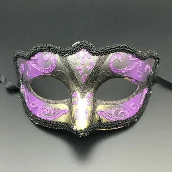 

10pcs Halloween Exquisite Lace Border Black Painting Costume Ball, Half Face Fox Mask Party Toys Movie Theme Props Supply