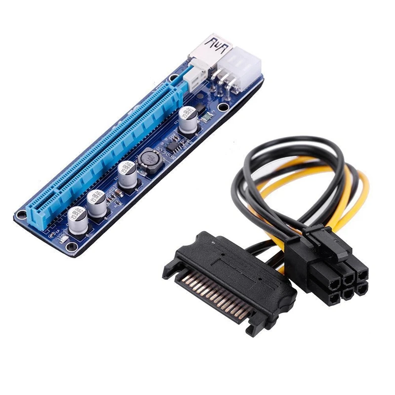 AAAJ-Ver008C 6Pin Pci-E 1X до 16X Riser Card удлинитель Usb 3,0 кабель для майнинга