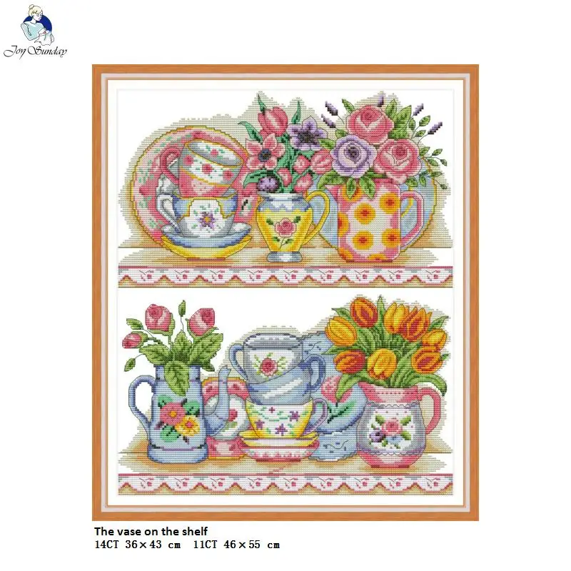 

The Vase On the Shelf Counted DMC Cotton Thread 14CT 11CT Patterns Printed on Canvas Cross Stitch Needlework Embroidery Sets