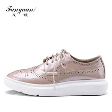 Fanyuan/Туфли-оксфорды на плоской подошве; 3 цвета; лаконичное шитье из кружева; обувь на платформе; sapato feminino; удобная повседневная обувь на плоской подошве для девочек