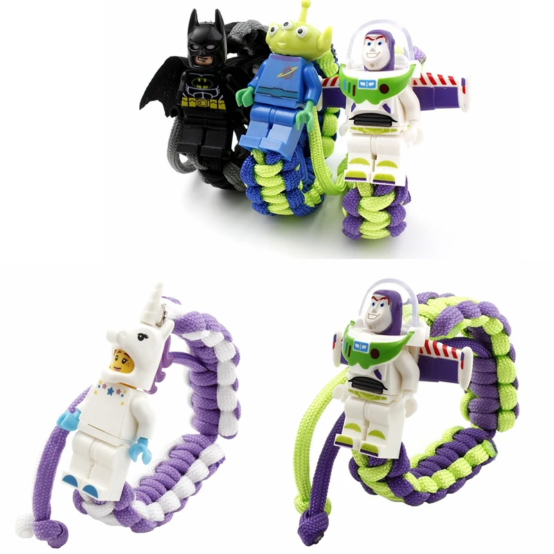 

Buzz Lightyear Bracelet Super Hero Iron Man Batman Unicorn Building Block Brick Toy Figure Bracelet Gift for Lovers
