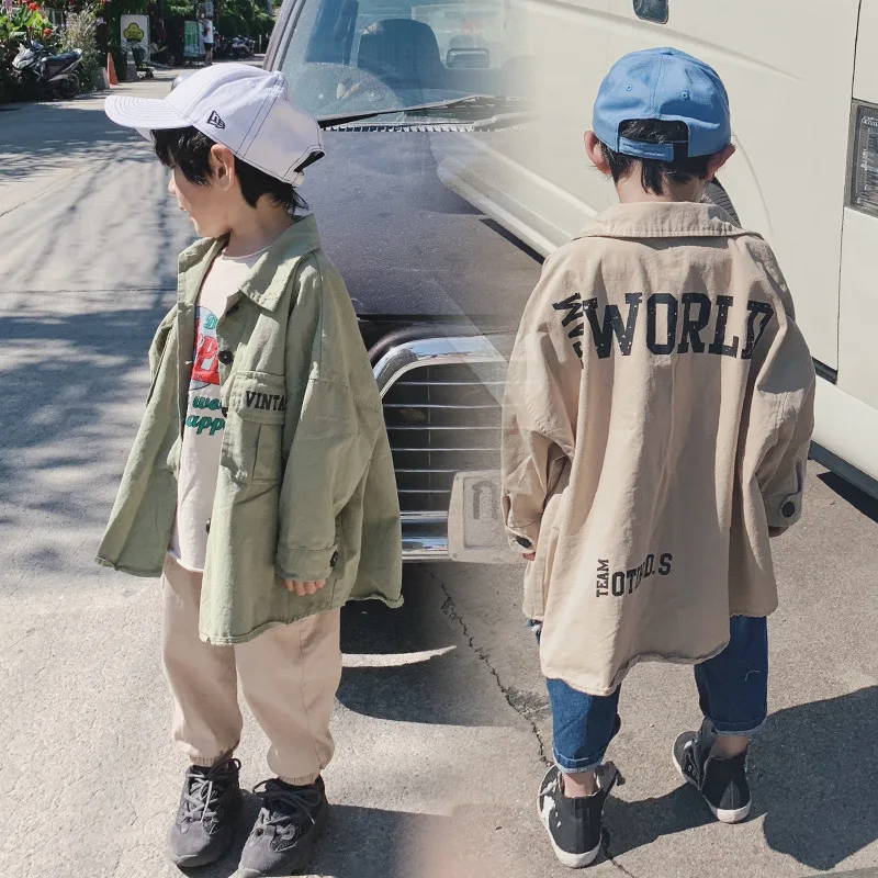 

2019 spring new children's jacket boy long-sleeved jacket cardigan tide letter windbreaker
