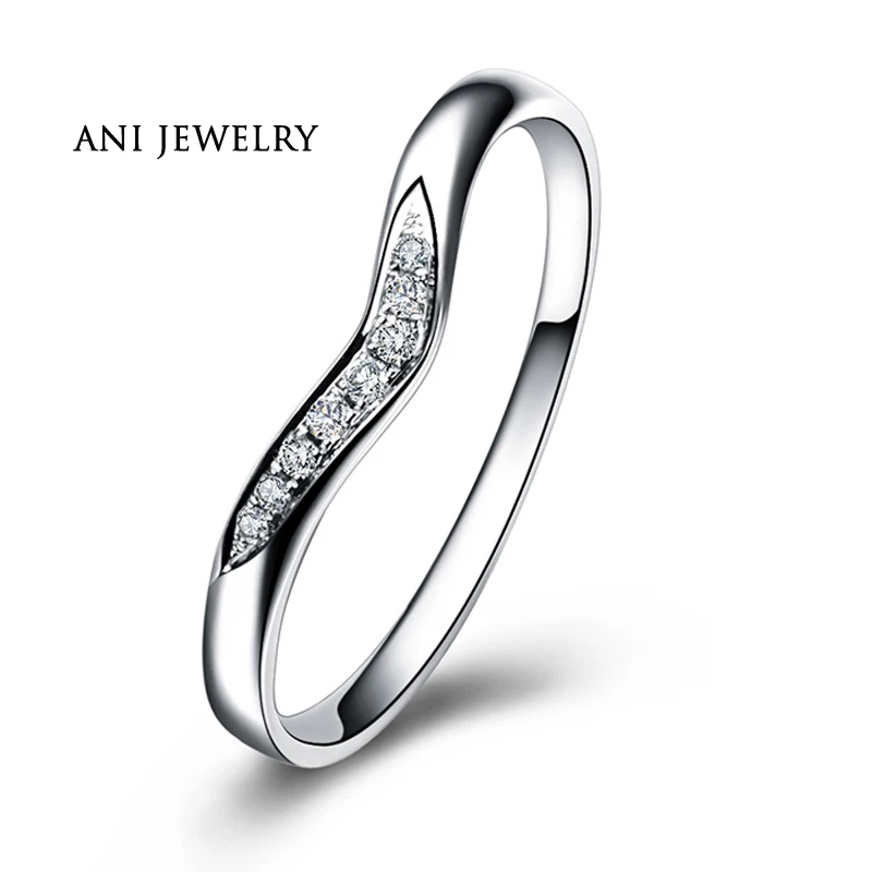 ANI 18 К Белое золото(AU750) женский свадебный набор кольцо 0,35 карат Сертифицированный I/SI круглая огранка алмаз в форме сердца романтическое кольцо на День Св. Валентина